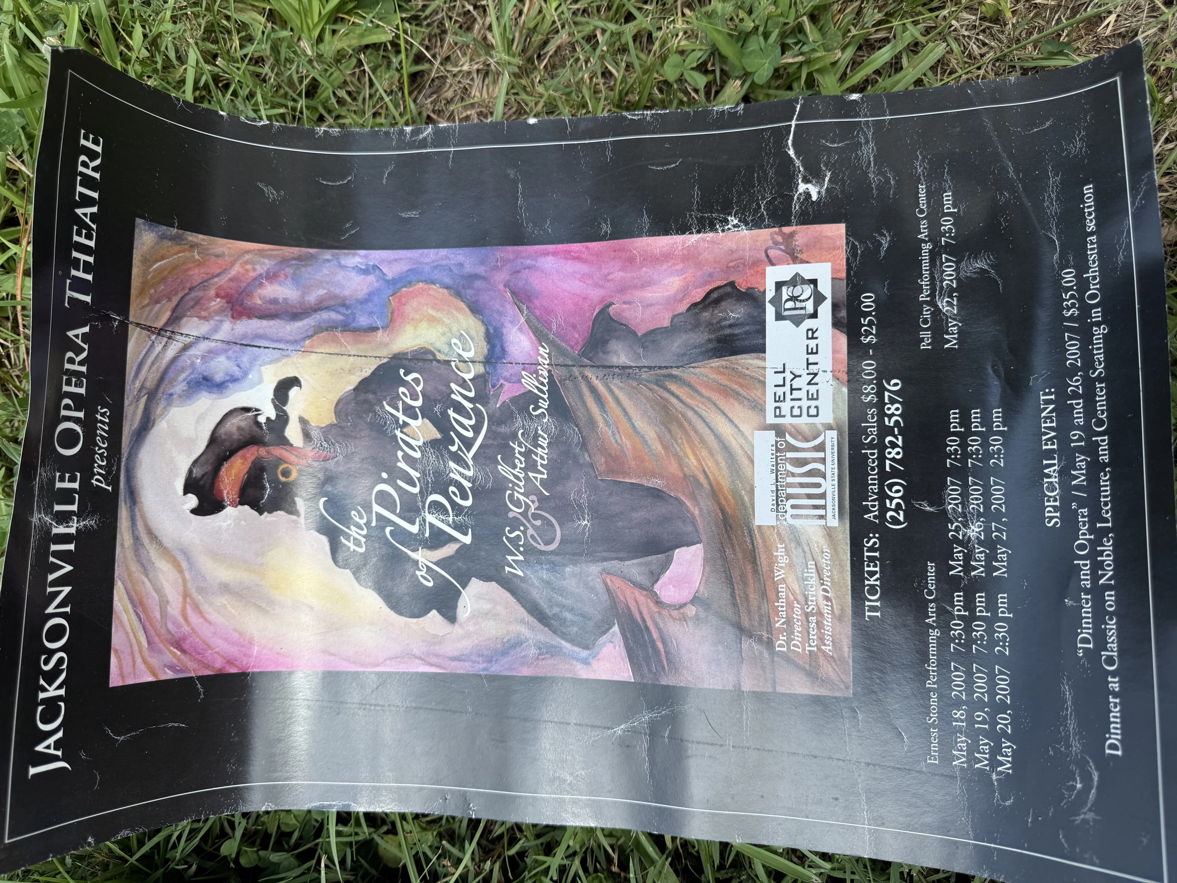 Jacksonville Opera Theatre — The Pirates of Penzance, 2007. Poster designed by Jason Wright.