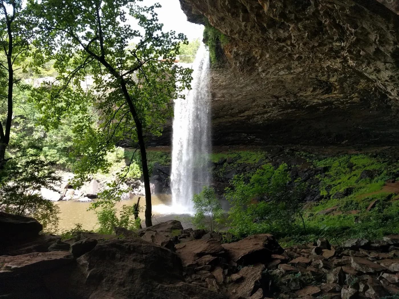 Noccalula Falls viewed from the gorge floor, Gadsden, Alabama