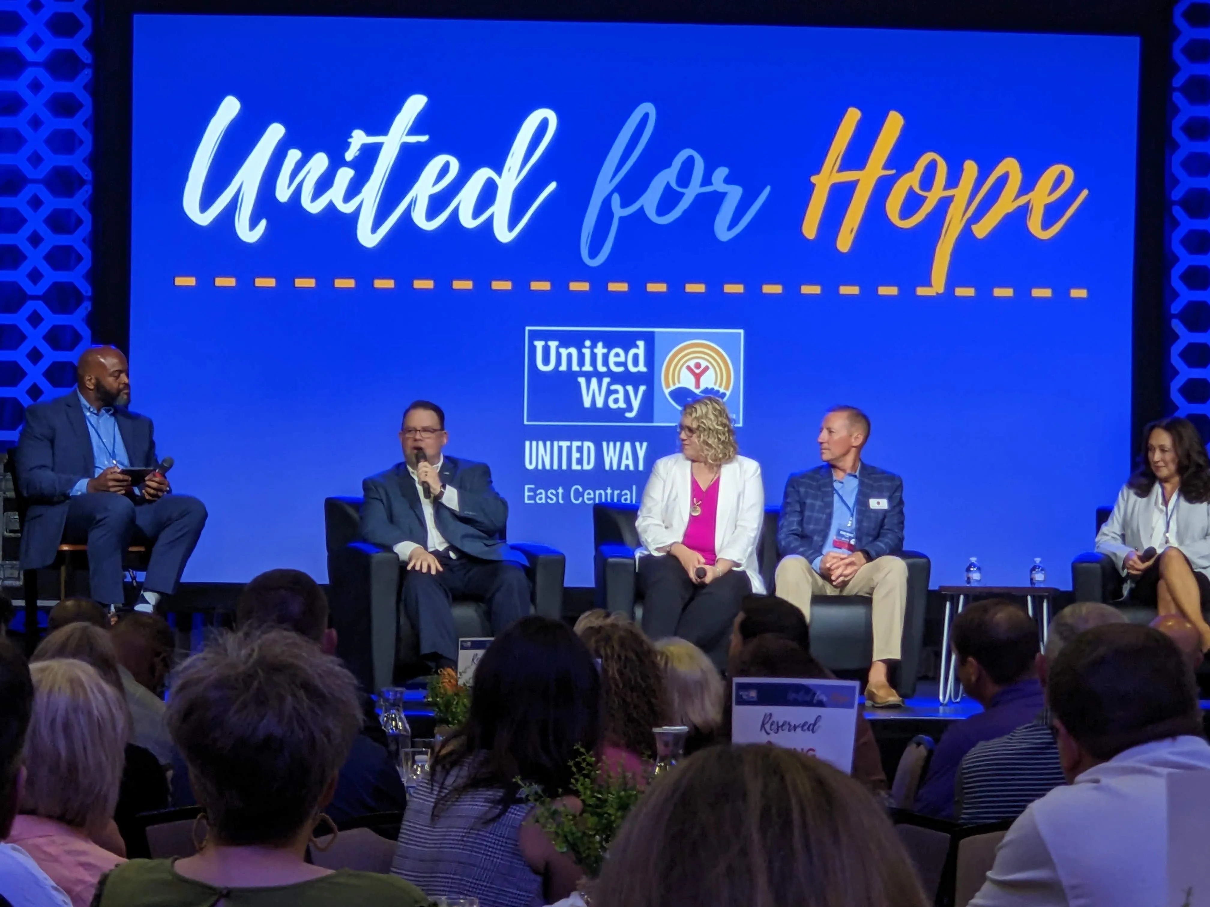 Shannon Jenkins and Brian Howell on the United for Hope panel at the Oxford Civic Center