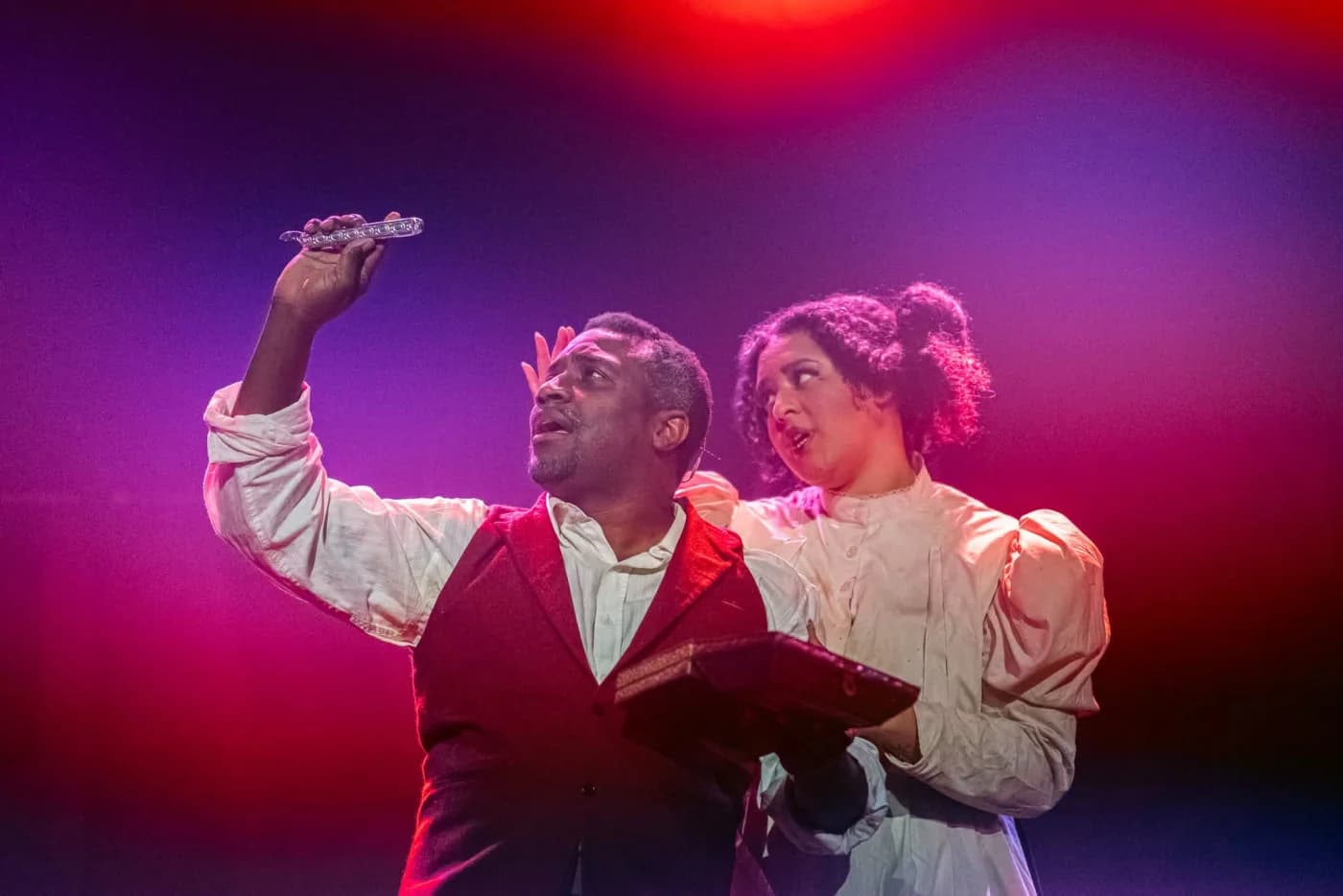 Jason Wright as Sweeney Todd and Amanda Hunter as Mrs. Lovett — Theatre of Gadsden (Photos: Jason Wright & Mario Gallardo)