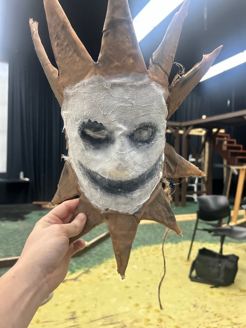 A painted mask prop