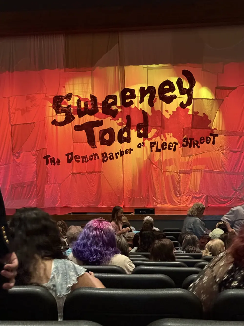 Sweeney Todd production poster outside the theatre