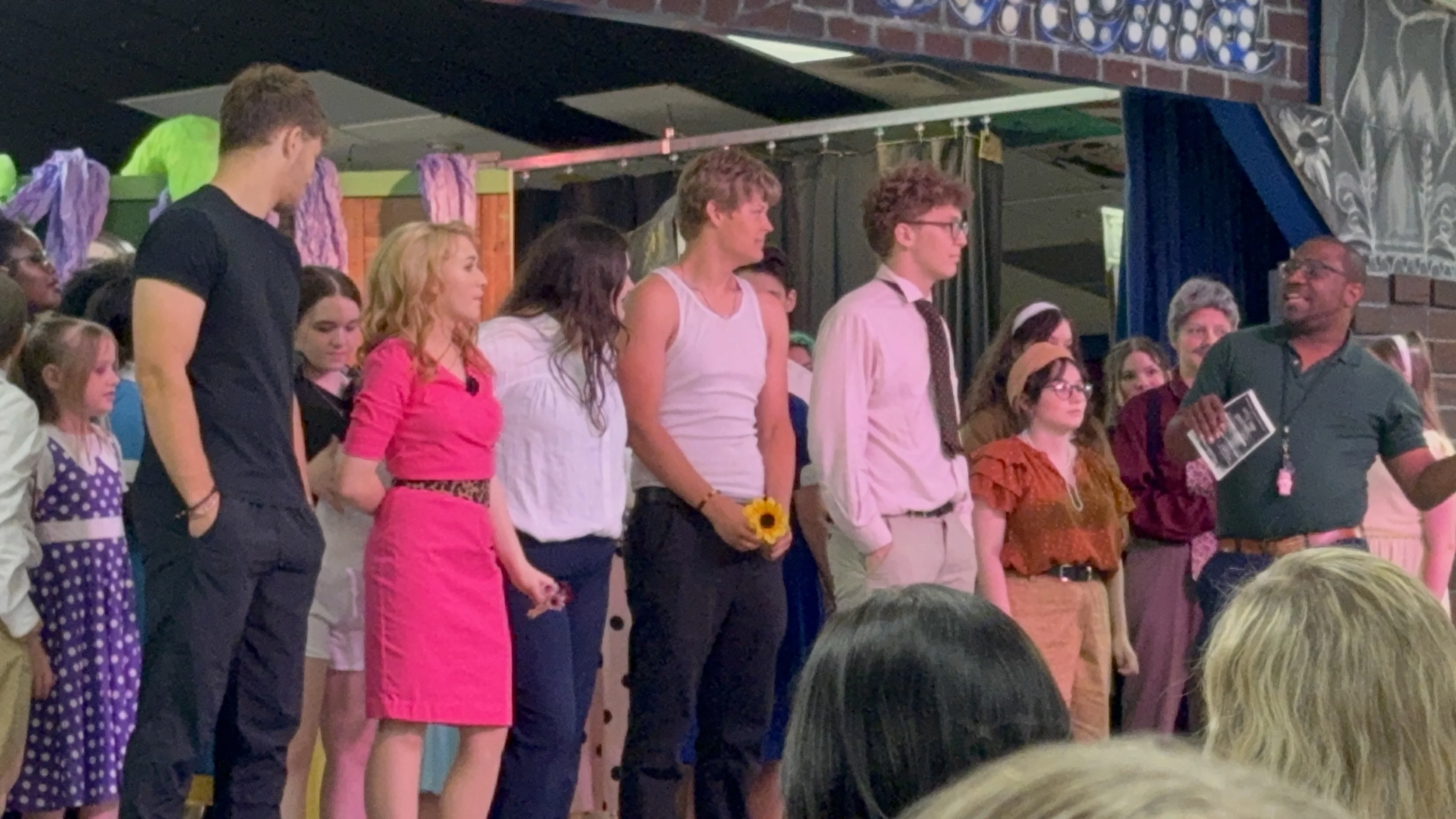 Piedmont High School theater curtain call, wide shot