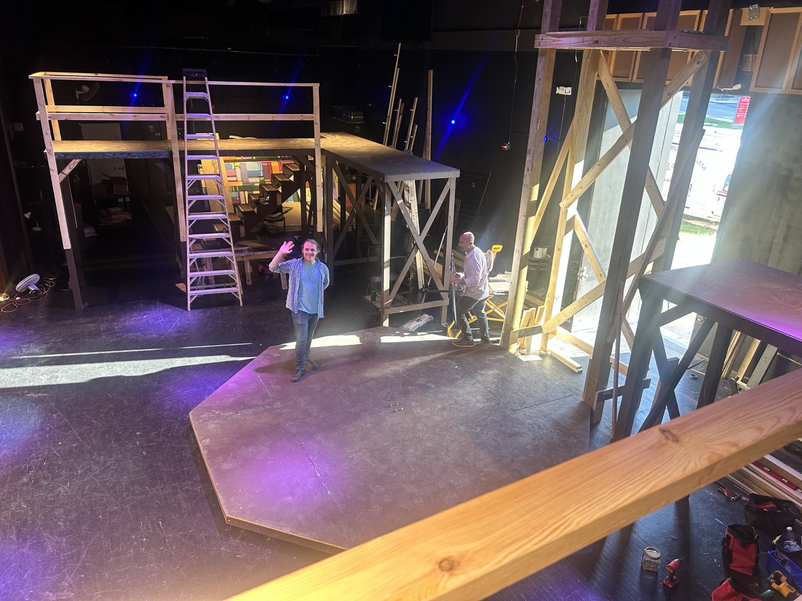 Sweeney Todd, Theatre of Gadsden — Ramps and platforms take shape.