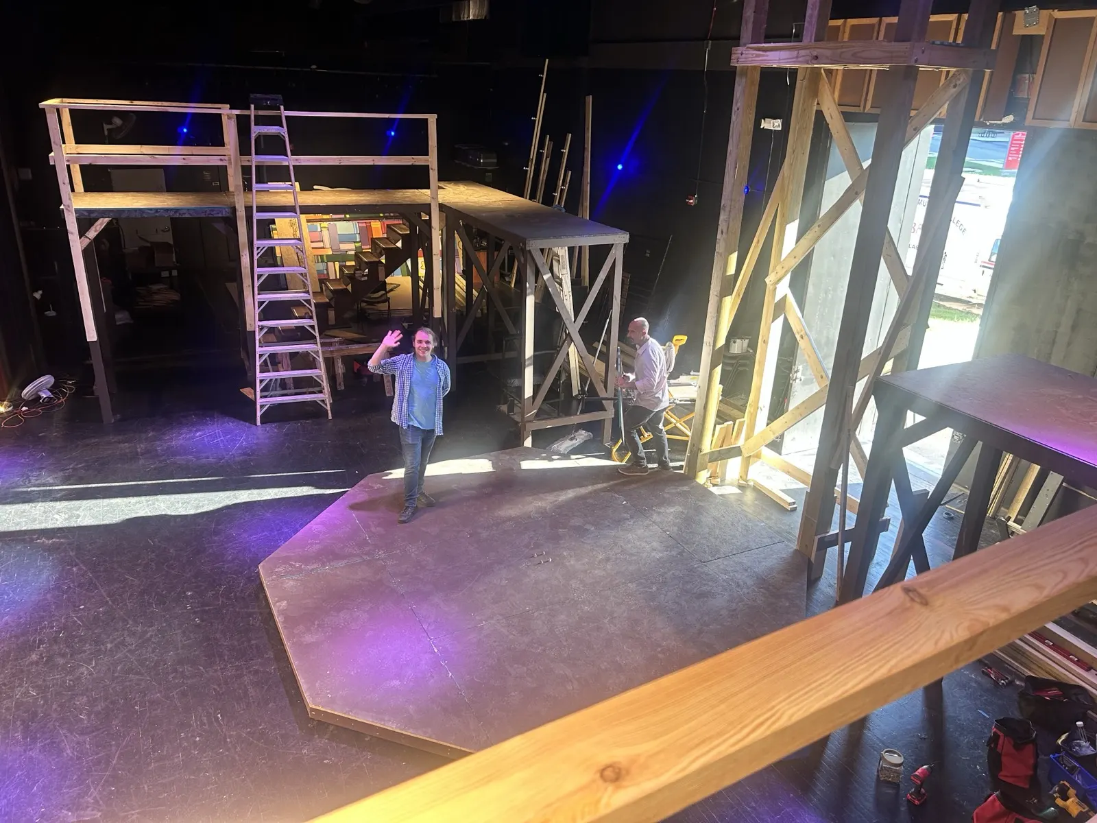 Sweeney Todd, Theatre of Gadsden — Ramps and platforms take shape.